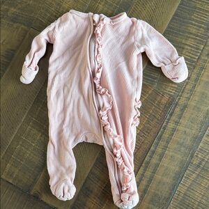 Caden Lane Pink Ruffled Kids One Piece
